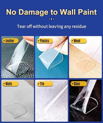 PHIXBEAR Small Mounting Putty No Residue, Strong Double Sided Glue Adhesive Dots Clear Museum Sticky Tack, Picture Hanging Strips Fixed Posters Map Decor Art Craft Party, Round 0.39 in (504 Pcs) - size: Small-Standard