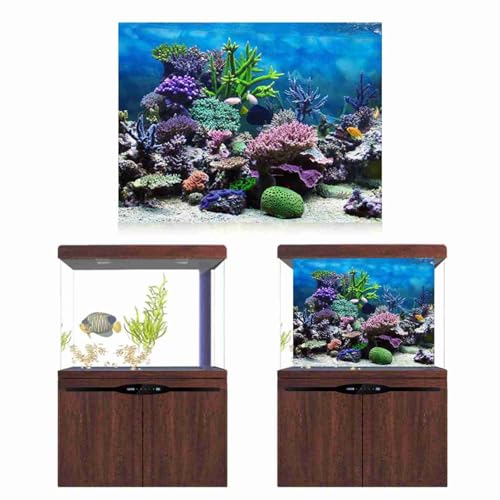 HEEPDD Aquarium Poster, Underwater Marine Fish Background Poster Thicken PVC Adhesive Static Cling Backdrop Decorative Paper(76 x 30cm) - color: 76*30cm