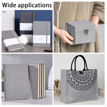 CRASPIRE 51 x 11.8 Inch Dark Grey Book Fabric Book Binding Cloth with Paper Back Polyester A4 to A8 Woven Linen Cover for Books Album Scrapbooking Archival DIY Covering Bookbinding Protector - color: Dark Gray-4
