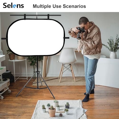 Selens 23.6x35.4in/60x90cm Oval Light Reflector Diffuser, Collapsible Soft Light Diffusion with Carrying Bag for Photo Studio Photography - size: 23x35inch/60x90cm with carrying bag