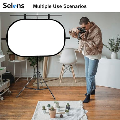 Selens 23.6x35.4in/60x90cm Oval Light Reflector Diffuser, Collapsible Soft Light Diffusion with Carrying Bag for Photo Studio Photography - size: 23x35inch/60x90cm with carrying bag