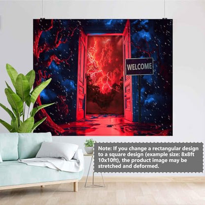 Forest Red Sky Backdrop Indoor Door Backdrop Birthday Party Studio Prop Photo Background Photography Props TAYBDJ1851 - size: Customsize
