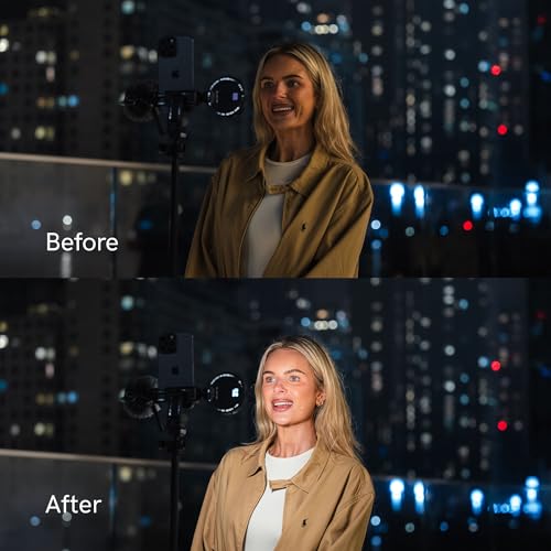 Content Creator Kit with LED Video Light, Microphone & Tripod – Video Recording & Vlogging Kit for YouTube, TikTok & Smartphone Content Creation | Portable Creator Lighting Kit with Bluetooth Remote