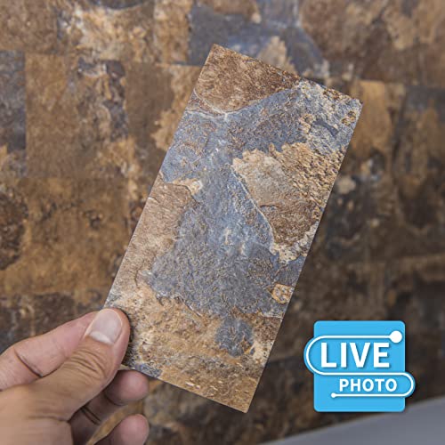 Art3d 102-Piece Peel and Stick Tile Backsplash for Kitchen Bathroom, 3in. × 6in. Stick on Subway Tile Rust Slate - color: Rust-slate