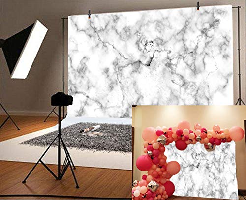 Laeacco Marble Panel Background 8x6.5ft Photography Backdrop Abstract Marble Texture Pattern Vintage Wall for Birthday Wedding Bridal Shower Portrait Pictures Photoshoot Studio Photo Booth Prop Favor