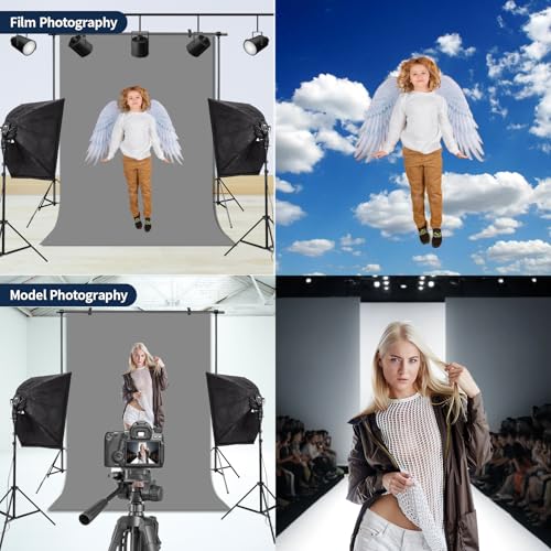 Grey Backdrop Background for Photography Photo Booth Backdrop for Photoshoot Background Screen Video Recording Parties Curtain 5x7FT - color: Grey, size: 5x7ft
