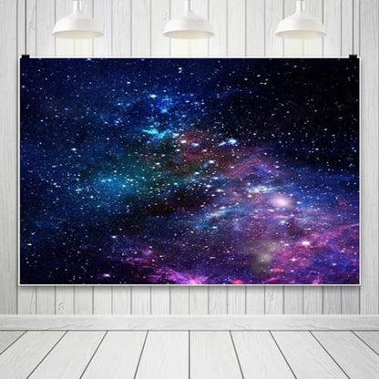 AOFOTO 6x4ft Nebula Backdrop Aerospace Starry Sky Photography Background Universe Galaxy Outer Space Kid Girl Boy Children Portrait Seamless Photo Shoot Studio Props Video Drop Vinyl Wallpaper Drape - size: 6x4ft