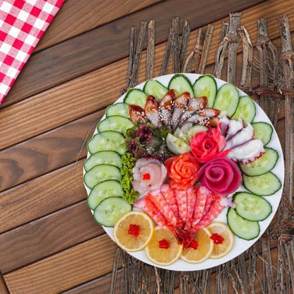 Fence Sushi Plate Decor 3pcs Handmade Woven Japanese Sashimi Decoration 11x23cm for Sushi Presentation and Food Photography