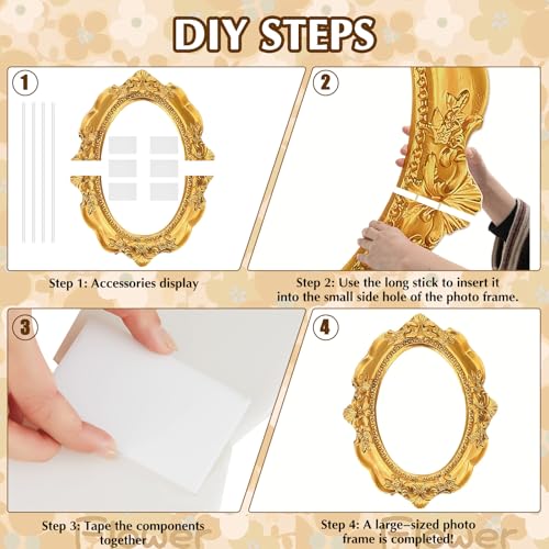 Beeveer Upgraded 32 x 24 Inch Large Photo Booth Props Picture Frame Vintage Photo Frame Friends Selfie Props for Wedding Mexico Birthday Bachelorette Party Supplies (Round Style) - style: Round Style