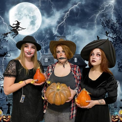 10x8ft Halloween Hunted House Backdrop for Photography Spooky Ghost Witch Backdrop Scary Moon Night Creepy Cemetery Background Photo Prop Halloween Tapestry for Wall - color: Black 25779
