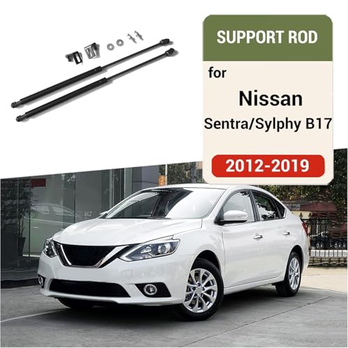 Compatible With Nissan Sentra/SYLPHY B17 2012-2019 Car Front Hood Support Spring Strut Bars Hydraulic Rod Refit Styling(Piano black) - color: Piano black