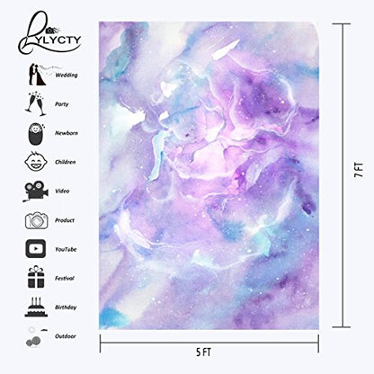 5X7ft Pink Purple Watercolor Painting Marble Texture Pattern Studio Backdrop LYHUI049