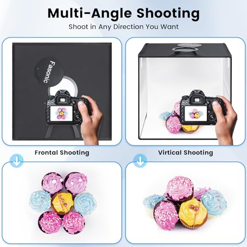 Portable Light Box & Soft Box, 16"x16" Professional Shooting Tent with 120 LED Lights Photo Studio Light Box Photography with 6 Color PVC Backdrops for Jewelry and Product Photography - color: Black-16inch Studio Box