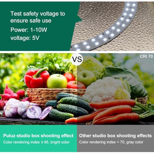 Light Box Photography, Photo Box 12" Folding Photo Box for Product Photography, Dimmable Ring Light(120 LEDs,CRI>95,3200-6000K),6 Backdrops-Photo Light Box for Product & Smartphone YouTube Videos - size: 12inch
