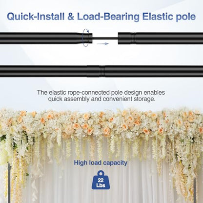 EMART 10x7.7ft Rolling Backdrop Stand with Wheels, Adjustable and Movable Photo Backdrop Banner Stand for Studio Photography, Wedding, Party Decoration, Video Recording, Events Decoration