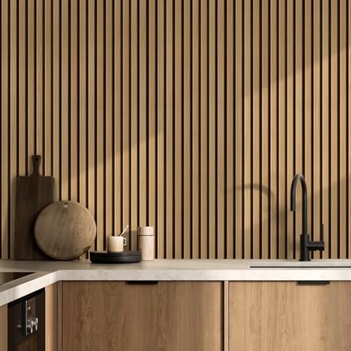 COMSTICKC 3D Faux Wood Wall Sticker, Peel and Stick Wall Covering,12 pcs of 22.8" x 11.8", DIY Lightweight PVC Wood Self Adhesive Decorative Tiles Wallpaper,Paintable,Covers 22.48 sq.ft - color: Brown Wood