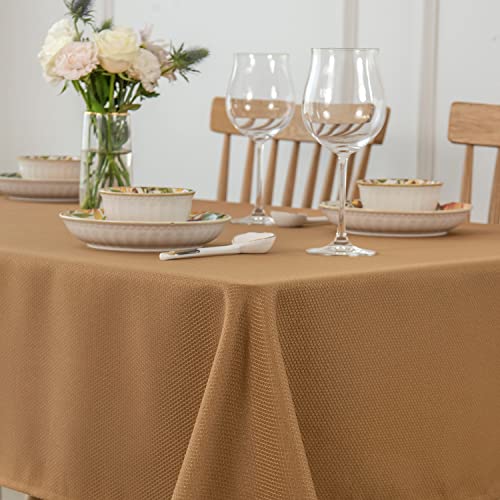 maxmill Harvest Square Tablecloth Stain Resistant Waterproof Wrinkle Resistant Washable Soft Table Cloth for Fall Harvest Thanksgiving Decorative Fabric Table Cover, 52 x 52 Inch, Amber Bronze - color: Nova Amber Bronze, size: 52" x 52" (Square)