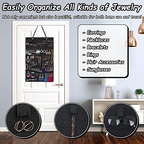Caffox Hanging Earring Holder, Large Earring Organizer with 20Pcs Extra Hooks for Earrings, Necklaces, Bracelets, Jewelry and Sunglasses, Wall Earring Display for Home, Holds Up To 300 Pairs - style: Earrings Holder