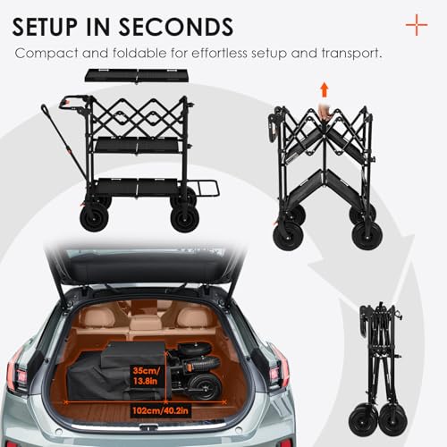 TARION Video Production Camera Cart - Heavy Duty 440lb Load Capacity Cine Dolly - Foldable 3 Tray Mobile Workstation - 9 Inch Swivel Wheels - Titanrig Cart - style: Titanrig Cart - Basic