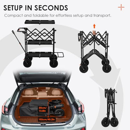TARION Video Production Camera Cart - Heavy Duty 440lb Load Capacity Cine Dolly - Foldable 3 Tray Mobile Workstation - 9 Inch Swivel Wheels - Titanrig Cart - style: Titanrig Cart - Basic