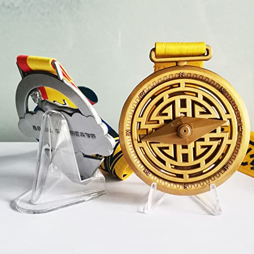 50 PCS Acrylic Display Holder Clear Display Easel Stands for Coins Capsules Phone Medals Stones Cards (Small) - size: 50 PCS / 1.4"