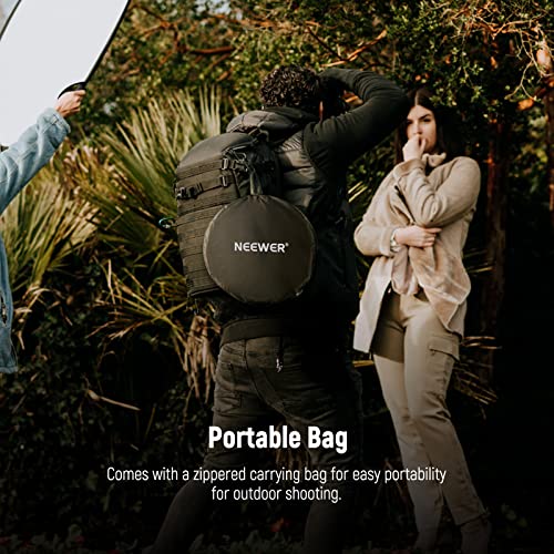 NEEWER 80cm Light Reflector with Handle & 3/8" Thread, 5 in 1 Foldable Round Light Diffuser, Translucent/Silver/Gold/White/Black for Studio or Outdoor Photo Lighting, RF-80II - style: 80cm