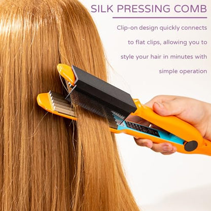 3pcs Flat Iron Comb Attachment,Comb Attachment For Flat Iron,The Grip,Portable Clip-On Design For Straight And Curly Hair At Home And In The Salon(Pink+Purple+Rose Red)