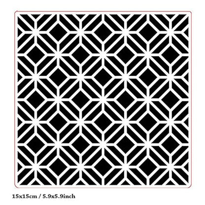 Arbuya Geometric Background Plastic Embossing Folder (5.9"x5.9''| Geometric Pattern) Paper Crafts Plastic 3D Textured Impressions for Card Making Scrapbooking