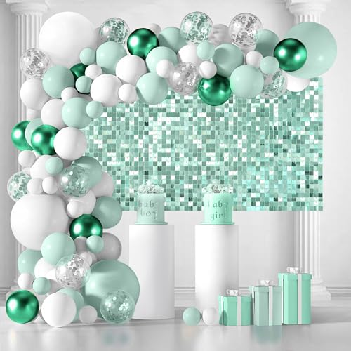 Light Green Shimmer Wall Backdrop Panels 3ftx4ft Square Sequin Christmas Backdrop for Birthday Anniversary Wedding Graduation Bachelorette Party Decoration - color: Light Green, size: 3ftx4ft