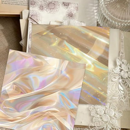 PRSTINCOL Scrapbook Paper,16 Sheets 5.8x5.8 Inch Dazzling Lights Style Scrapbook Supplies,Single-Sided Vibrant Origami Decoupage Paper for Diy Crafts, Card Making, Art Journaling - color: Dazzling lights