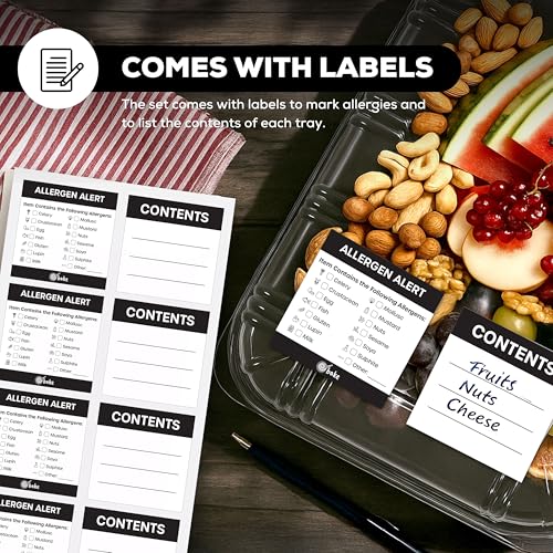 10 Pack Catering Trays with Lids – 17" Serving Tray with Lid, Heavy Duty Recyclable Plastic Party Platters for Catering, Buffet, Picnics & Events – Food Tray with Clear Lid (17.72 x 12.20 x 2.95 inch) - size: 10 Pack - 18 x 12in