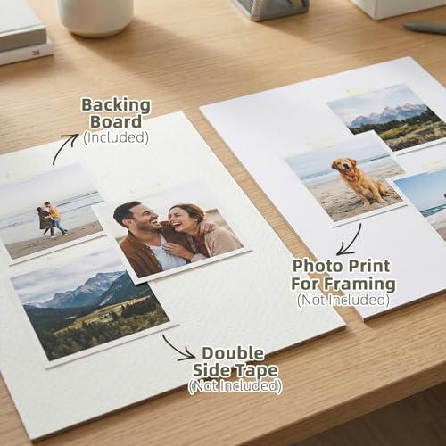 Falling in Art 50 Pack Embossed Backing Board, 12x18 Acid-Free Mat Boards, 4 Ply Thickness Uncut White Backing Boards for Photos, Pictures, Frames, Artworks and Prints - size: 12x18 - 50 Pack