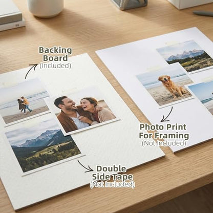 Falling in Art 50 Pack Embossed Backing Board, 12x18 Acid-Free Mat Boards, 4 Ply Thickness Uncut White Backing Boards for Photos, Pictures, Frames, Artworks and Prints - size: 12x18 - 50 Pack
