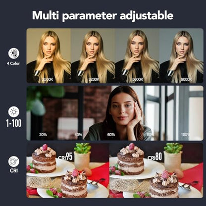 Magnetic Selfie Light Compatible with MagSafe iPhone, Multiple Folding LED Phone Photo Beauty Fill Ring Lighting with Mirror for Zoom Makeup Photography Recording Video Conference, (M27 Black)