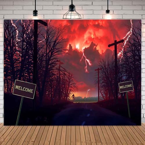 8x6ft Forest Backdrop Crimson Nightmare Sky with Deadwood Halloween Party Background Party Home Decorations Photo Studio Banner Props YUNBDJ1265 - size: 8x6FT