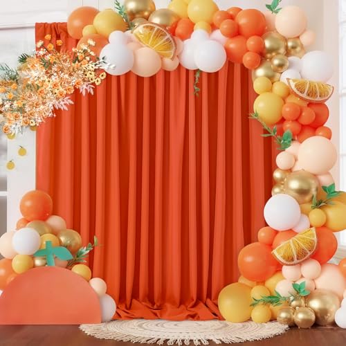 Rust Backdrop Curtains 10ft x 8ft Photo Background Polyster Drapes for Birthday Party Home Wedding Ceremony Stage Decorations - color: Rust, size: 5ft x 8ft 2 Panels