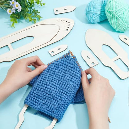 BENECREAT 4 Sizes Wooden Mitten Blocker Knitting Set, Wood Glove Knitting Model Tool, Household Display Hand Knitting Gloves Board Molds for Sewing Knitting