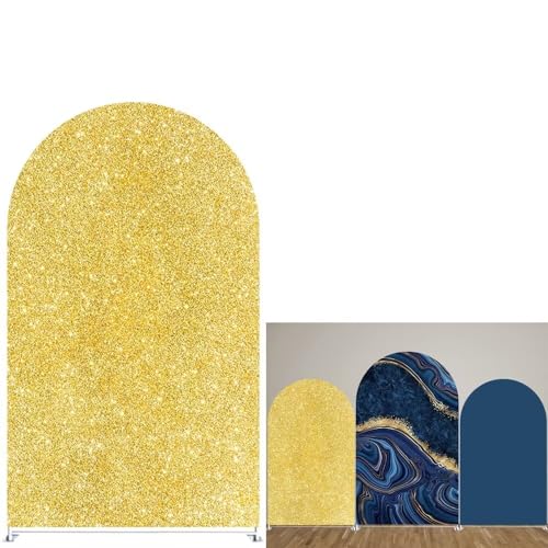 Gold Glitter Round Top Arched Backdrop Covers 3x6.5ft Double Sided Arch Stand Cover for Birthday Wedding Baby Shower Party Decoration(Only Cover) - color: Kp-gx-1612, size: 3ftx6.5ft (Cover Only)