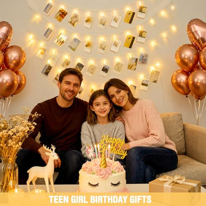 JMEXSUSS 20.8FT 40 LED Photo Clip String Lights with 40 Clips, Teen Girl Gifts Trendy Stuff-Pictures Light for Wall, Battery Operated Fairy Lights for 13 Year Old Girl Room Bedroom Dorm Decor