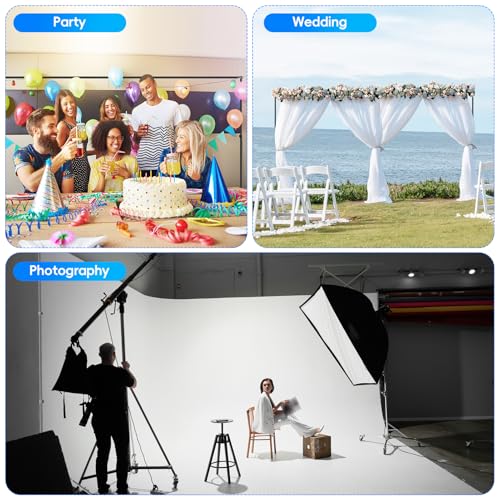 Photo Video Studio Large 20x7ft Adjustable Backdrop Stand, Photography Background Support System Kit with 310° Angle Rotatable Connector, 8 Clamps, 3 Sandbags and Carrying Bag - size: 7x20ft