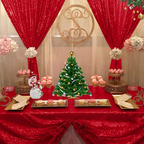 Partisout 2-Pack Red Sequin Backdrop Curtain 2ftx7ft - Party Glitter Photo Background for Weddings, Birthdays, TikTok Videos - color: Red, size: 2ftx7ftx2pcs