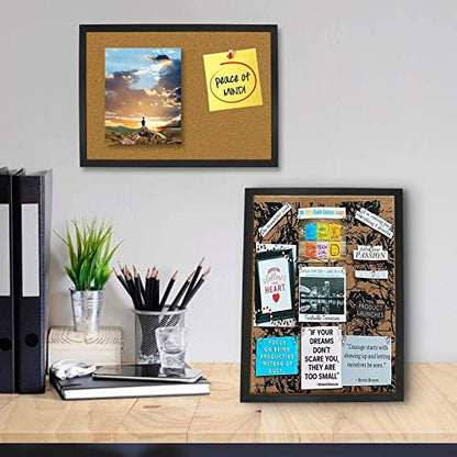 OWLKELA Cork Bulletin Board 17.7"X 13.3", Notice Pin, Ideal for Office & Home Decor, School Message or Vision - size: 17.7" x 13.3"