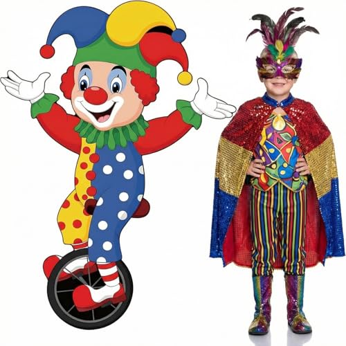 Colingmill Carnival Circus Party Decoration 3ft Circus Theme Birthday Party Supplies Clown Cardboard Cutout Standup Photo Booth Backdrop Props Life Size for Birthday Carnival Game Weddings Events - style: Clown