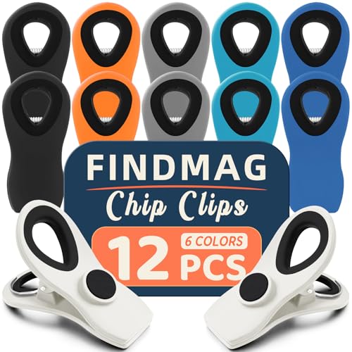 12 Pack Chip Clips, Colorful Magnetic Clip, Plastic Bag Clips with Airtight Seal Grip for Bread, RV Accessories, Food Bags, Garden Plants, Snack Bags and Kitchen Organization - color: Classic Essentials, size: Pack of 12