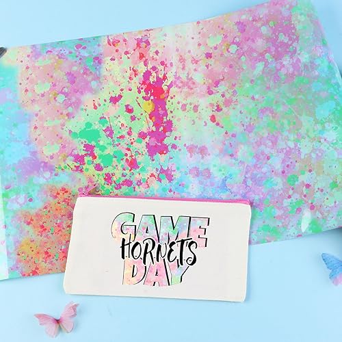 Tintnut Splash Heat Transfer Vinyl Roll - 12 Inch x 5ft Spring Color Watercolor Ink Patterned HTV Splatter Iron On Vinyl DIY T-Shirts Hats Clothes Canvas Bags - color: Green