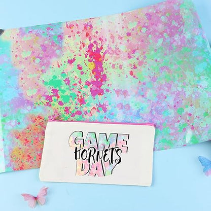 Tintnut Splash Heat Transfer Vinyl Roll - 12 Inch x 5ft Spring Color Watercolor Ink Patterned HTV Splatter Iron On Vinyl DIY T-Shirts Hats Clothes Canvas Bags - color: Green