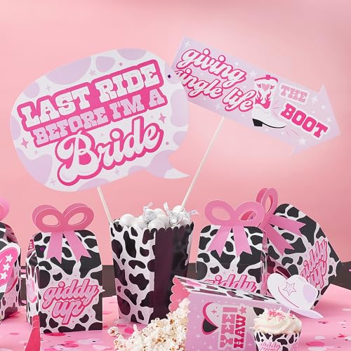 Big Dot of Happiness Funny Last Rodeo - Pink Cowgirl Bachelorette Party Photo Booth Props Kit - 10 Piece - color: Rodeo