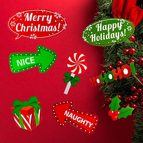 Christmas Photo Booth Props - Set of 32 Party Supplies, Pose Sign Kit for Adults Kids Decoration, Xmas Props for Photoshoot Selfie Holiday Photography - size: 32