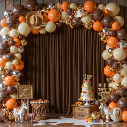 8x10FT Dark Brown Backdrop Curtains for Wedding Parties, Wrinkle Free Polyester Photography Backdrop Drapes for Baby Shower Birthday Parties Stage Background Stand Decorations 4x10ft,2 Panels - color: Dark Brown, size: W4' x H10'(2 Panels)