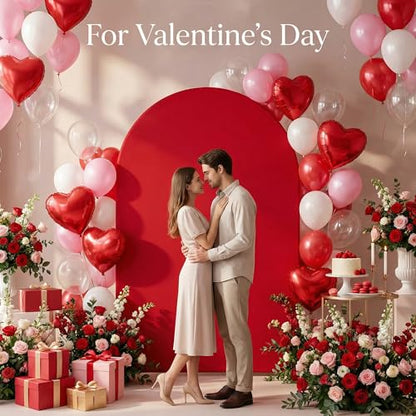 Double Sided 7.2FT Red Arch Backdrop Cover Spandex Fitted Stretchy Arch Covers for Wedding Birthday Party Bridal Baby Shower Ceremony - color: Red, size: 7.2FT